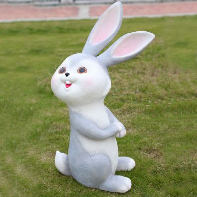 仿真兔子雕塑 玻璃钢卡通兔子雕塑